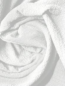 Rusticease 女士纯色V领盖袖纽扣设计休闲衬衫，适合夏季 - 白色 - 查看 4