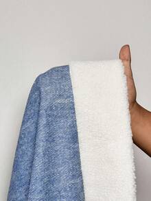 BamGleam Áo khoác lửng phối màu thời trang thu đông cho nữ - Xanh và trắng - Xem 6