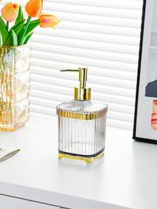 1 Stück eleganter Seifenspender, Pumpflasche für Toner auf der Arbeitsplatte, süßer Badezimmer Toner Behälter, nachfüllbare Shampoo- und Duschgelflaschen, Badezimmer Accessoires, Heimdekoration, Heimeinrichtung, Badezimmerdekoration, Herbstdekoration, Rückkehr zur Schule.