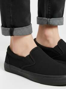 Men Canvas Shoes - Black - View 2