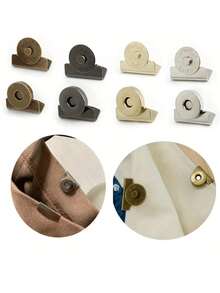 4pcs Metal Magnetic Snap Button, 20*7mm (0.79*0.29in), 4 Colors, Magnetic Clasp For Canvas Bags, Wallets, Handbags And Garments, DIY Craft Accessories