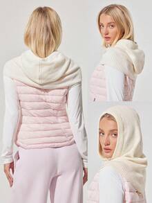 GLOWMODE Keep It Cozy 30% Wool Soft Warm Chill Ribbed Drawstrings Woven Balaclava Autumn Winter Daily Casual Wear - White - View 8