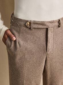 AKNOTIC Men Loose Fit Waist Buckle Design Pocket Casual Pants, Fall/Winter