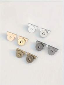 4pcs Metal Magnetic Snap Button, 20*7mm (0.79*0.29in), 4 Colors, Magnetic Clasp For Canvas Bags, Wallets, Handbags And Garments, DIY Craft Accessories