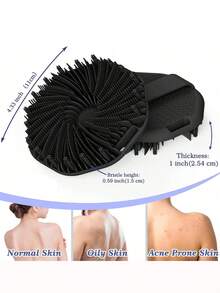 1PC Silicone Body Scrubber Brush, Upgraded Super Exfoliating Shower Brush With Non-Slip Hand Strap, Silicone Body Buffer For Shower - Multicolor - View 9