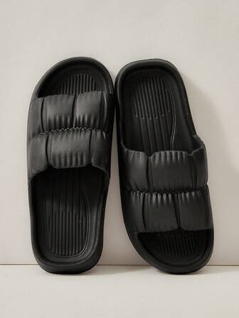 Cuccoo Woman Shoes Minimalist Slides, EVA Fashion Slides Black For Summer Vacation Shoes Summer Back To School Shoes College Student Shoes Spring Shoes Spring Break Easter For Casual Beach Style For Christmas