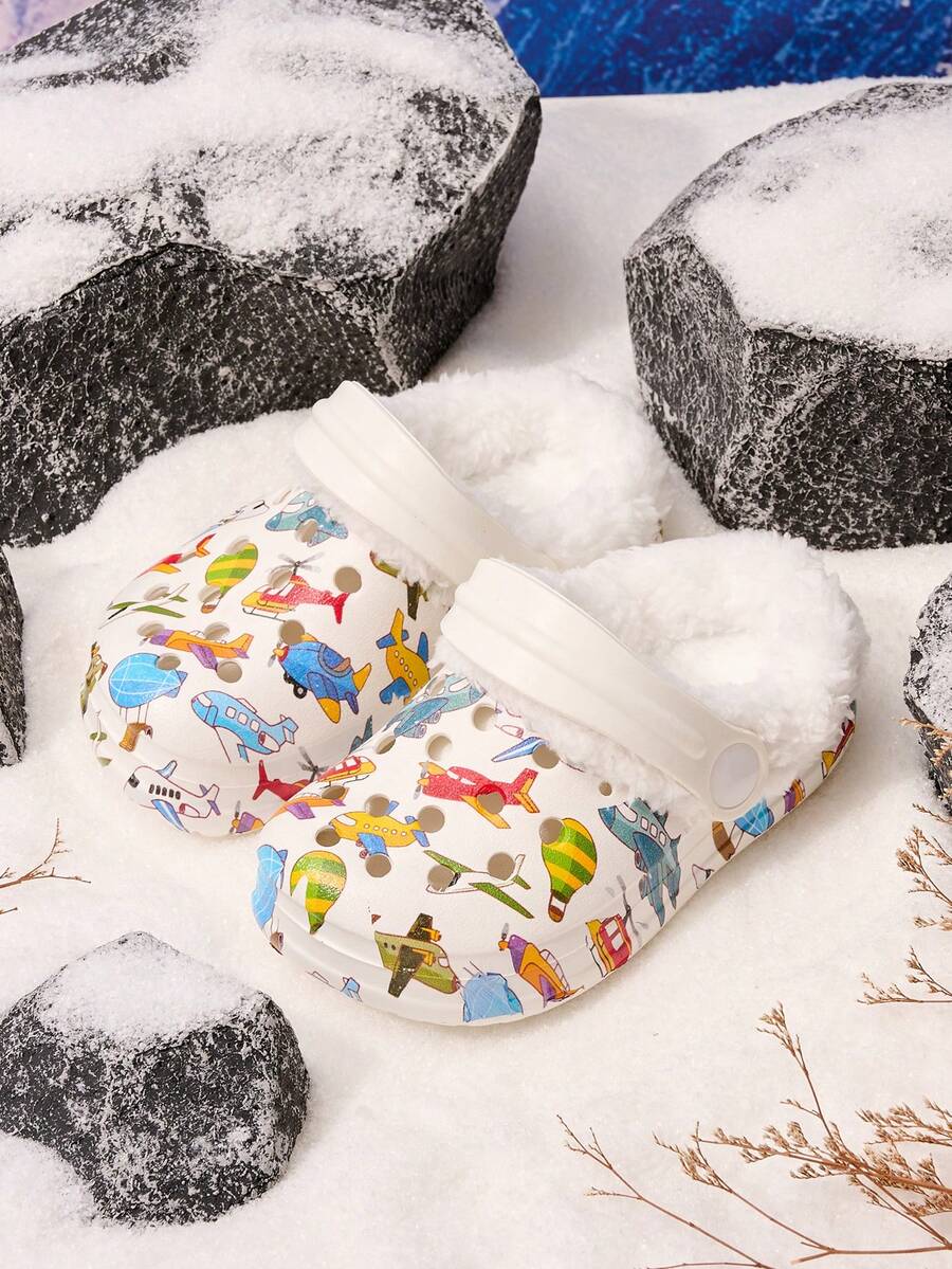 JNSQ 1 Pair Pink Girls Winter Fashion Casual Infant Clogs Thermal Lined Warm Indoor Slippers