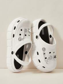 Cuccoo Women'S Fashionable Hollow Out Shoes With Detachable Rhinestone Decoration For Summer Vacation Shoes Summer Spring Shoes Spring Break Easter For Casual Beach Style