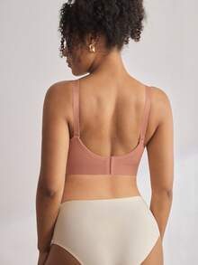 Moonlight&Mama 1 Áo ngực cho con bú liền mạch màu trơn dành cho phụ nữ mang thai - Bụi hồng - Xem 2