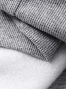 DAZY Setelan Sweatsuit Fleece Abu-abu Pria, Hoodie Musim Gugur/Dingin - Grey - View 9