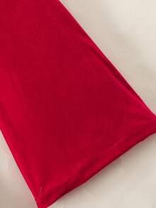 2pcs Tween Girls Casual Loose Comfortable Soft Letter Embroidered Hoodie Top And Flare Pants Set - Red - View 4