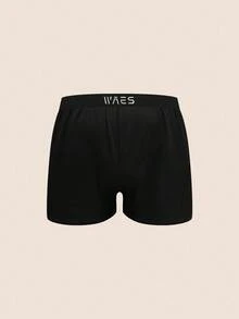 Manfinity Underwear&Sleepwear Basics 9 pièces/set Boxers-caleçons pour hommes avec bande de taille imprimée, Trunks de couleur unie (Combinaison noir et blanc) - Multicolore - Voir 3