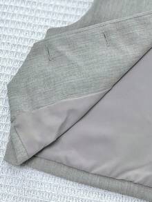 SHEIN 年轻女孩休闲圆领前扣背心和宽松直筒裤套装 - 灰色 - 查看 7
