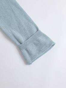 Franclia 2 件套女士休闲宽松简约个性时尚运动风格毛衣，秋冬 - 淺藍色 - 查看 5