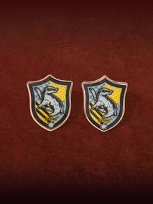 HARRY POTTER X SHEIN 1 Đôi bông tai họa tiết động vật cổ điển - Màu vàng - Xem 1