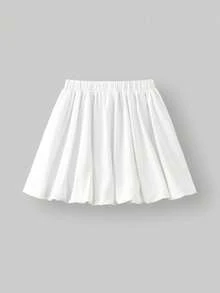 Ontre Tween Girl Contrast Color Metal Buckle Vest & Peplum Decorated Skirt 2 Pieces Set