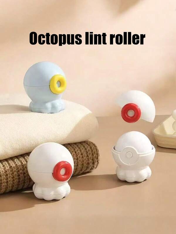 PETSIN Rolo aplicador de pelos em formato de polvo para animais de estimação (1 unidade), lavável, portátil e prático para limpeza de pelos em animais de estimação.
