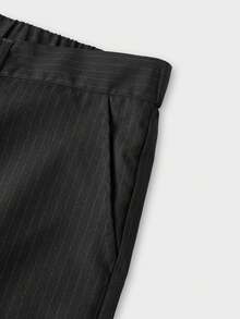 EASEVO Calças largas listradas masculinas plus size para uso diário, outono - Cinza escuro - Ver 6