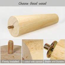 4 件套橡胶木家具腿，直锥形木腿，家具脚替换腿适用于橱柜沙发梳妆台椅子脚凳桌子 - 彩色 - 查看 3