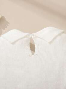 Souflis Souflis Vestidos de manga larga de estilo medio oriental, de punto, para niñas bebé. Son suaves y cómodos, adecuados para ocasiones diarias, al aire libre, de viaje, de vacaciones, en el hogar, en la guardería y para jugar. Son apropiados para otoño e invierno, Navidad, inicio de clases y fiestas. Son versátiles para la ropa de otoño e invierno y la ropa de niñas bebé. - Blanco - Ver 9