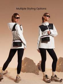 GLOWMODE 0.5L Discover Mode Water-Repellent Zipper Mesh Pockets  Adjustable Strap Crossbody Shoulder Bag Gym Travel Hiking Outdoor Daily Active - Brown - View 2