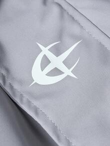 PAVTROS Contrast Color Patchwork Design Men's Hooded Long Sleeve Jacket, Light Windbreaker Y2k Techwear Jacket - Grey - View 4