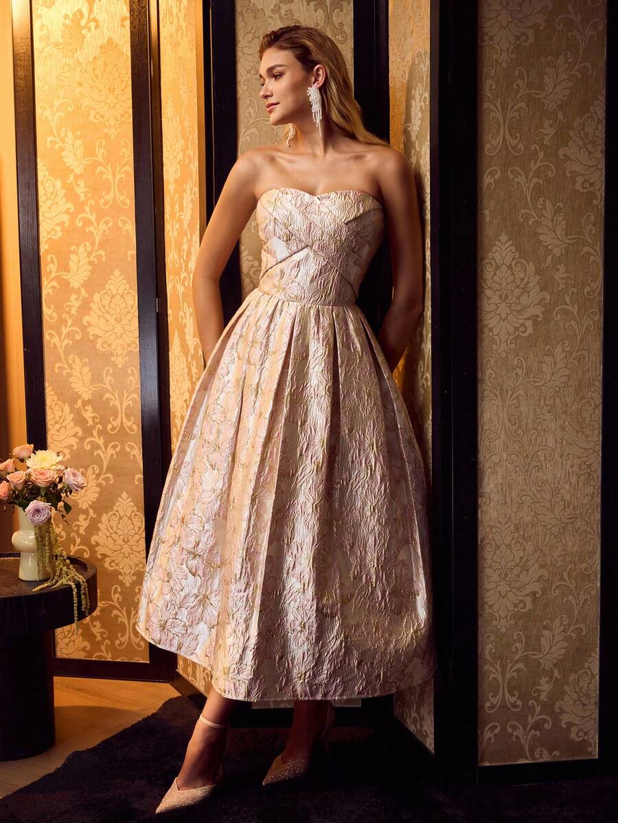 MOTF Soiréza FLORAL PRINT ZIPPER COCKTAIL DRESS