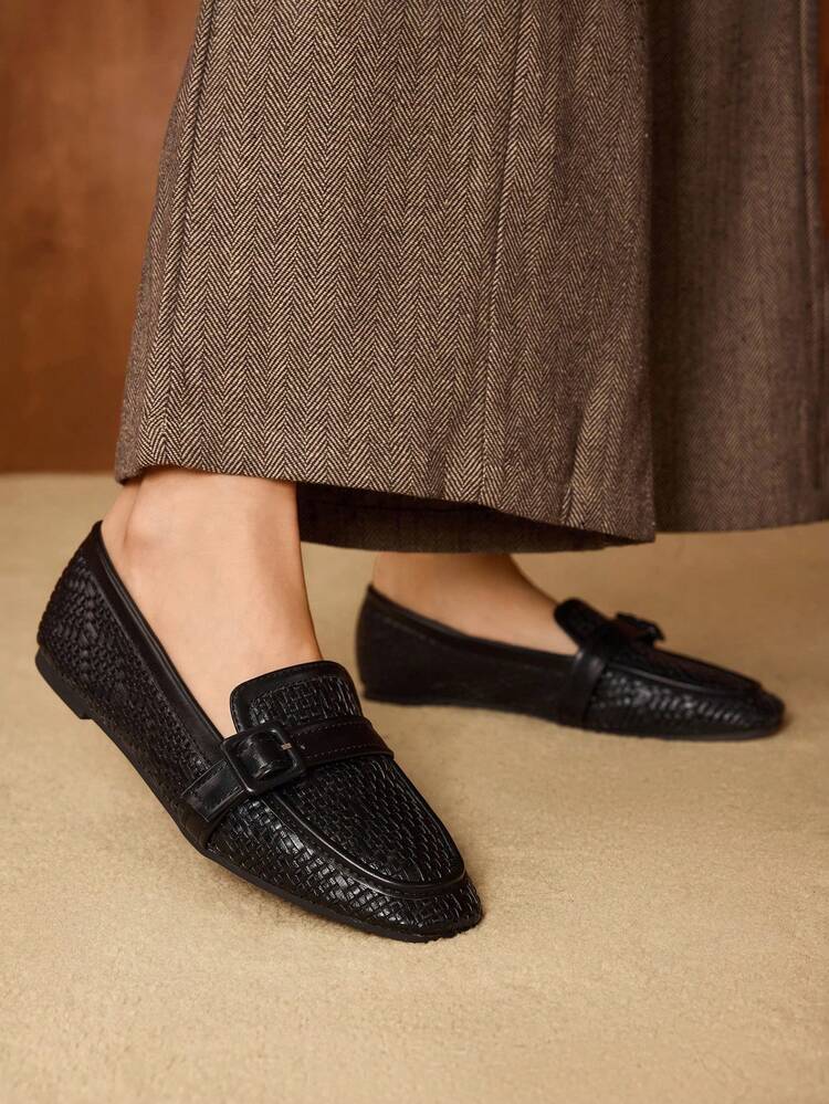 WOMEN'S RETRO LOAFERS SLIP-ON CASUAL COMFORTABLE SIMPLE ELEGANT SQUARE TOE FLAT SHOES, AUTUMN/WINTER SPRING SHOES