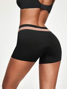 Shapelle Forme Women's Mesh Patchwork Elastic Waist Casual Boxer Briefs