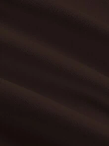 SHEIN EZwear 2pcs/Set Women Knitted Shorts, Brown And Black - Brown - View 3