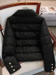 GlowEve CURVE 大码女式羽绒服，简约设计，秋冬款 - 黑色 - 查看 2