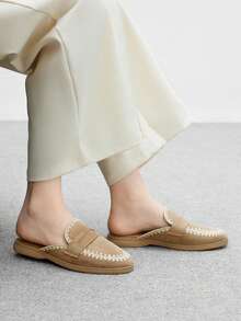 CUCCOO BIZCHIC Khaki Suede Comfortable Slip-On Flats, Suitable For Commuting, Outdoor, Work, Daily Wear, Versatile Women Shoes - Khaki - View 4