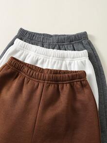 SHEIN 6 件套年轻男孩可爱休闲运动百搭字母图案长袖运动衫和慢跑裤运动服套装，秋冬 - 彩色 - 查看 6