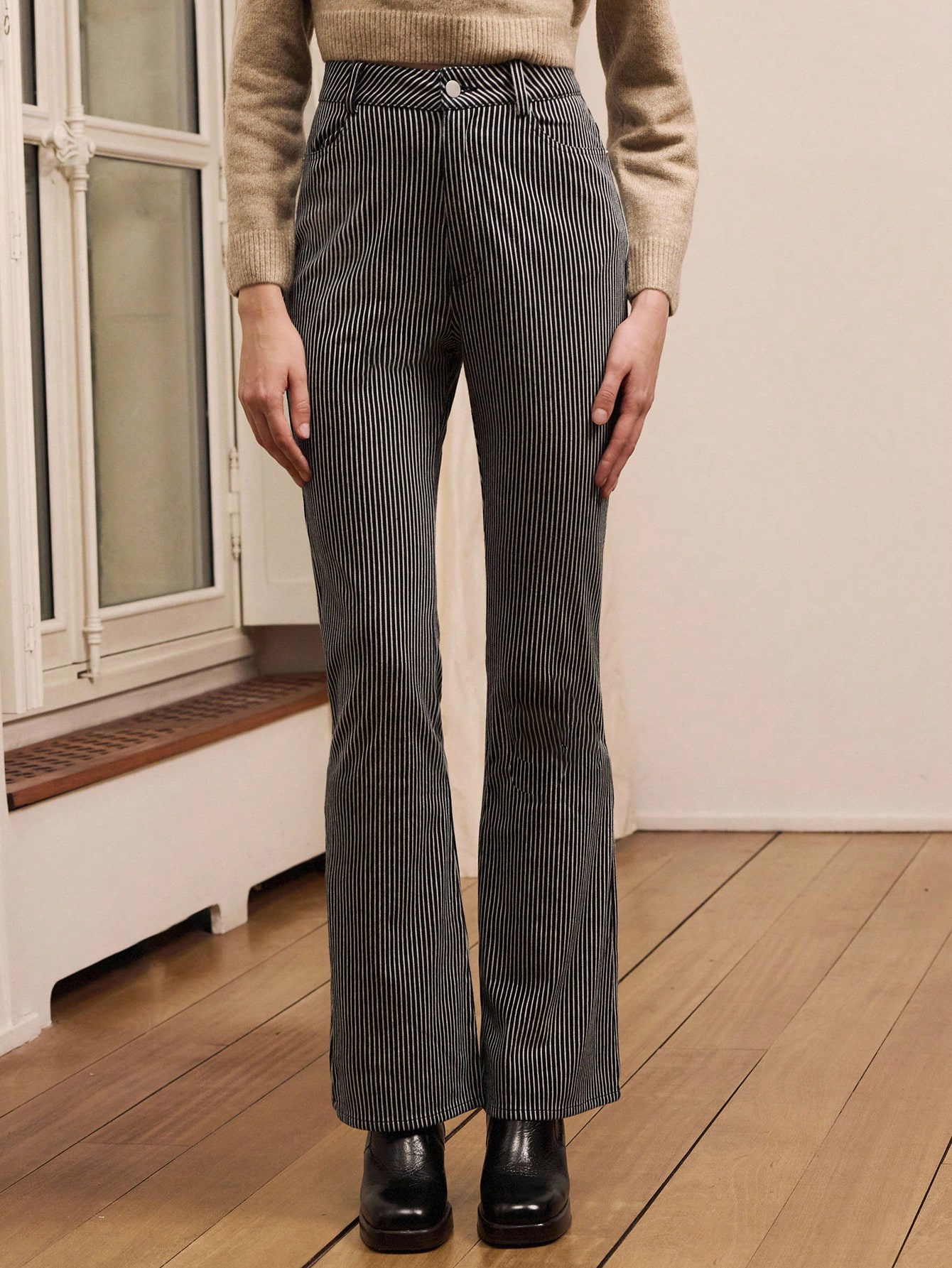 Jeans casual d'affaires coupe slim et évasée pour femmes