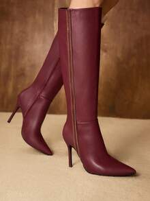 MOTF CIZME PENTRU FEMEI, CU VÂRF ASCUNTIT, ȘI PLĂCATE, TOC STILETTO, MODEL MODEL, POTRIVITE PENTRU ÎNTÂLNIRI ȘI PETRECERI