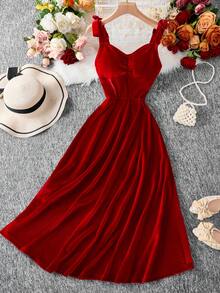 Elegant & Stylish Casual Daily Versatile Women Dress, Summer New Arrival, Christmas - Red - View 1