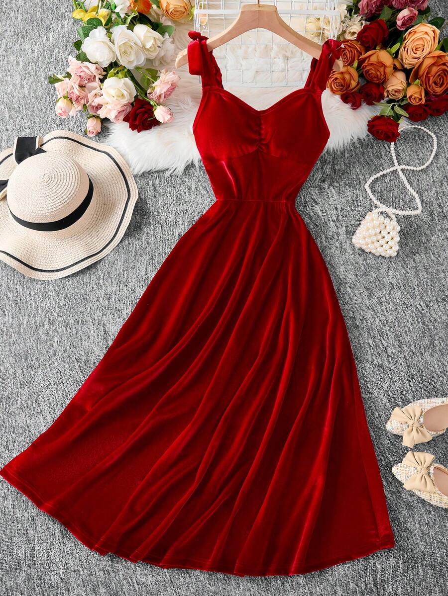 Elegant & Stylish Casual Daily Versatile Women Dress, Summer New Arrival, Christmas - Red - View 1