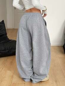 Coolane Women's & Men's Winter Preppy Festival Couple Same Style Vintage Sportswear Embroidered Graphics Plaid Corta Vento Textured Knit Baggy Wide Leg Sweatpants Parachute Scimitar Pants