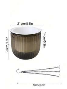 1 件简约设计透明悬挂花盆，塑料大口自浇水篮，可视水位吊兰花盆 - 無色 - 查看 6