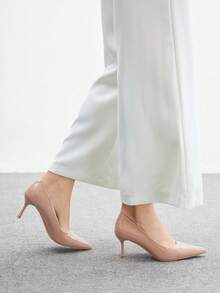CUCCOO BIZCHIC Giày cao gót mũi nhọn mỏng màu mơ tối giản thoải mái khi đi làm hàng ngày, giày cao gót công sở đa năng, giày cao gót thời trang thanh lịch gợi cảm thích hợp đi làm, tiệc tùng, tiệc chiêu đãi - Màu be - Xem 4