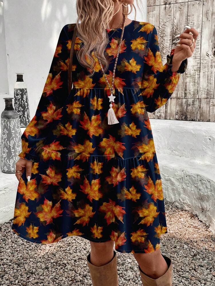 Casual Elegant Women's Mid-Length Dress, Autumn/Winter