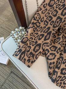 GlowEve CURVE Plus Size Women Loose Fit Long Sleeve Leopard Print Shirt - Multicolor - View 5
