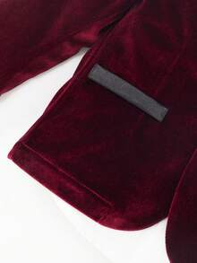 SHEIN 男婴三件套正式服装 - 长袖外套+长裤+领结，时尚奢华套装，适合生日派对、宴会、演出、婚礼、洗礼、万圣节、圣诞节、周岁生日及其他正式场合，婴幼儿婚礼绅士装/婚礼、婚礼宾客、花童、男童伴郎、宝宝家庭亲子装 - 彩色 - 查看 5