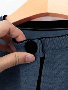 Franclia 博主风拼色宽松圆领毛衣外套，欧美新款 - 藏蓝色 - 查看 6