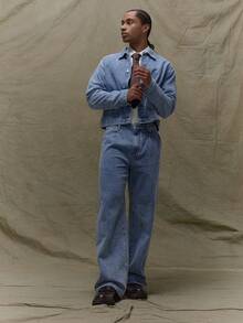 Musero 直筒破洞牛仔裤 秋冬春夏款 - 淺色水洗藍 - 查看 5