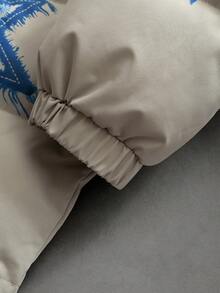 PAVTROS Men's Thermal Lined Warm Star Print Zip-Up Stand Collar Long Sleeve Padded Coat, Winter - Grey - View 5