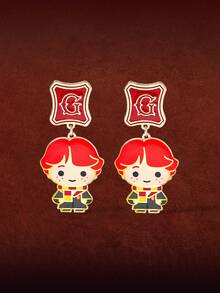 HARRY POTTER X SHEIN 1 Pair Fashionable Cute Cartoon Figure Graphic Dangle Earrings