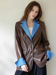 Aveloria Modichic 女士独特设计拼色西装外套