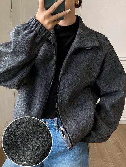 Livesso 女士宽松外套，休闲商务风，带大口袋，适合办公室穿着，秋冬季保暖内衬女式外套