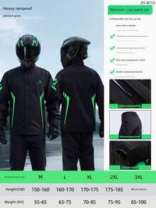 SHEIN 男女雨衣 户外活动防水防风外套 防风长袖连帽外套 时尚雨衣 防水雨衣雨裤透气骑行服 骑行旅行登山透气雨衣连帽外套全身成人加厚雨衣雨裤套装 男女雨衣雨披耐磨防暴雨衣 - 彩色 - 查看 5